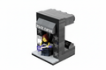 Front side of 7th St Entry Brickmania model - features the 7th St Entry awning and a poster next to the door.