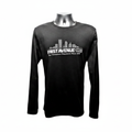 First Avenue Classic Long Sleeve - black long sleeve tee with the First Avenue logo screenprinted in white on the chest.