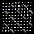 Black bandana with white and silver stars and the First Avenue logo. One gold star.
