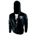 Black hoodie with white Turf Club logo in the pocket area.