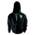 Black zip hoodie with Turf Club in white on the pocket area.