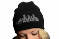 First Avenue Stocking Hat in black with the First Avenue logo embroidered in white on the front.